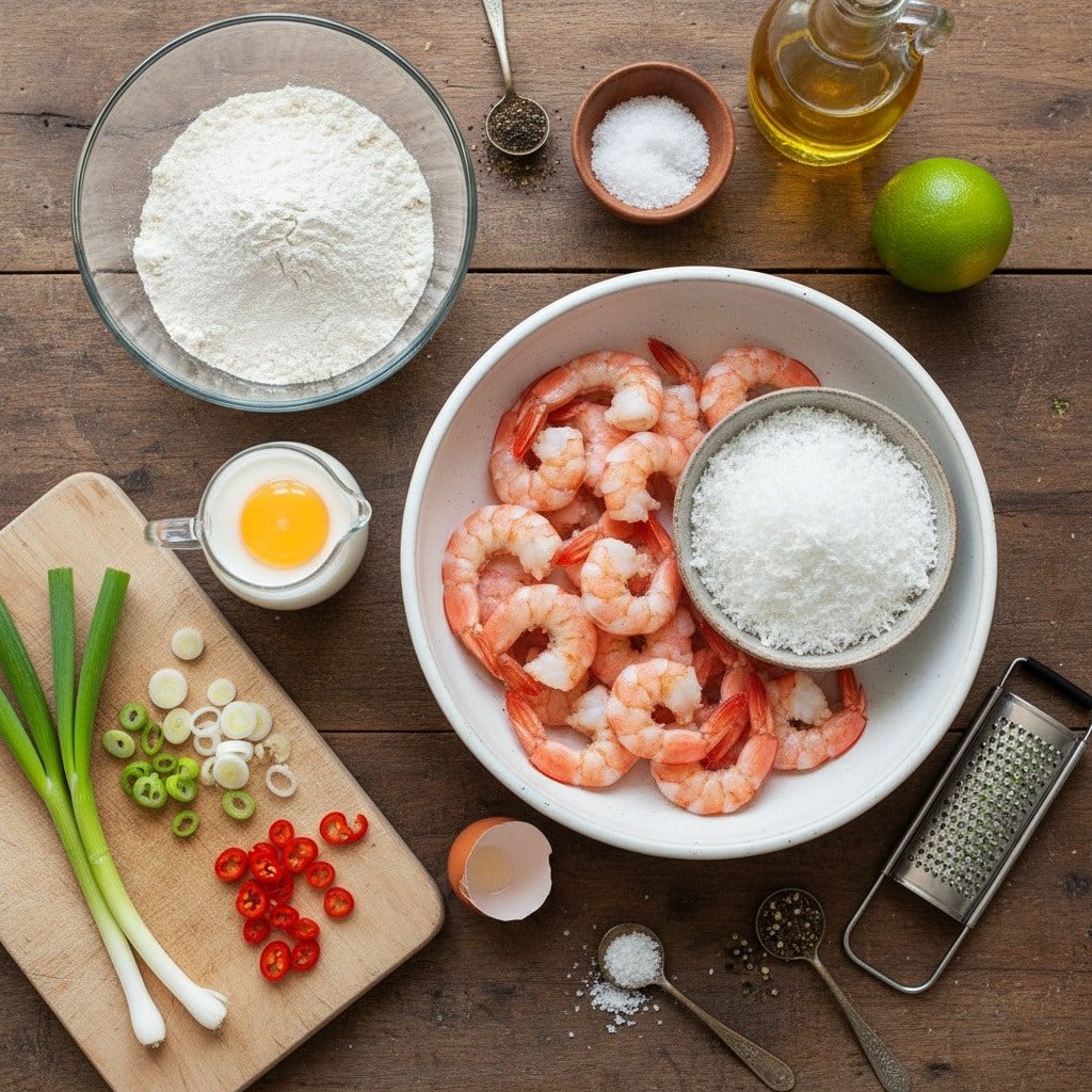 Ainsley Harriott Prawn & Coconut Fritters Ingredients