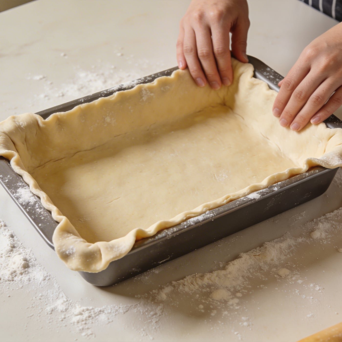 Line the pie dish