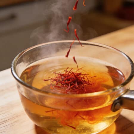 Add the saffron to the hot chicken stock and leave it to infuse while you start the paella