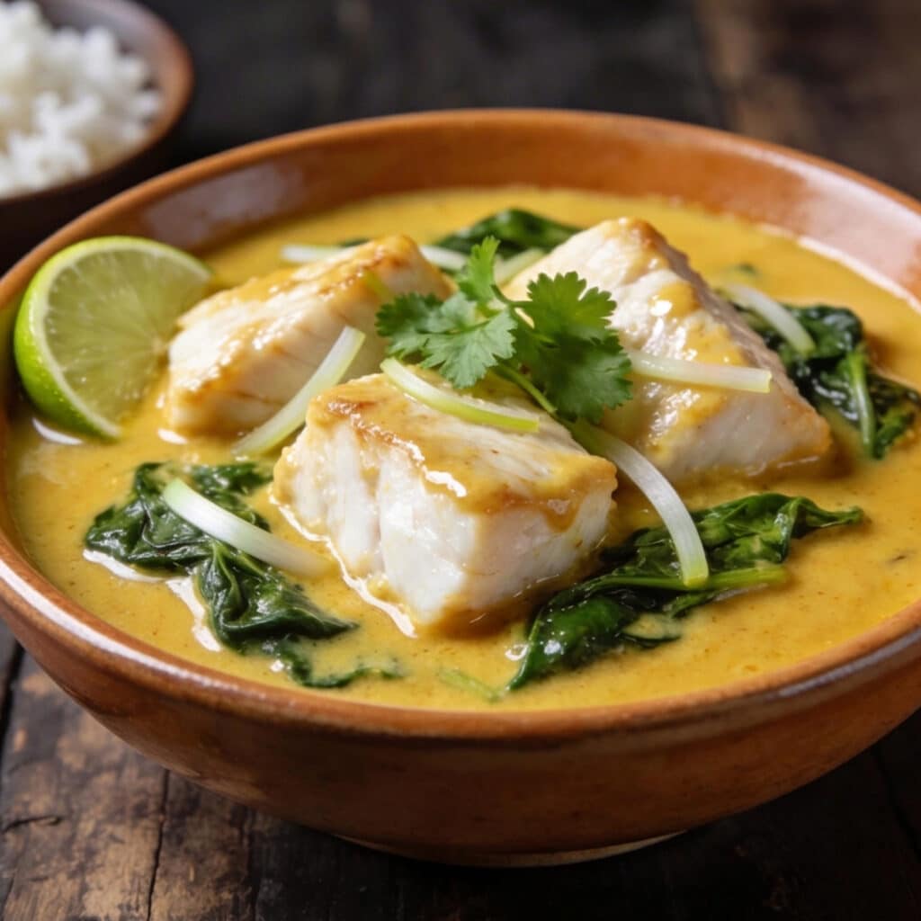 Ainsley Harriott Caribbean Fish Curry with Spinach and Coconut Recipe
