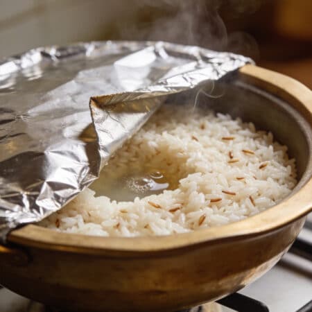 Reduce the heat, cover with foil or a tight-fitting lid, and simmer