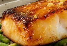Miso, Ginger & Yuzu Glazed Cod with Sesame Green Beans & Sticky Rice