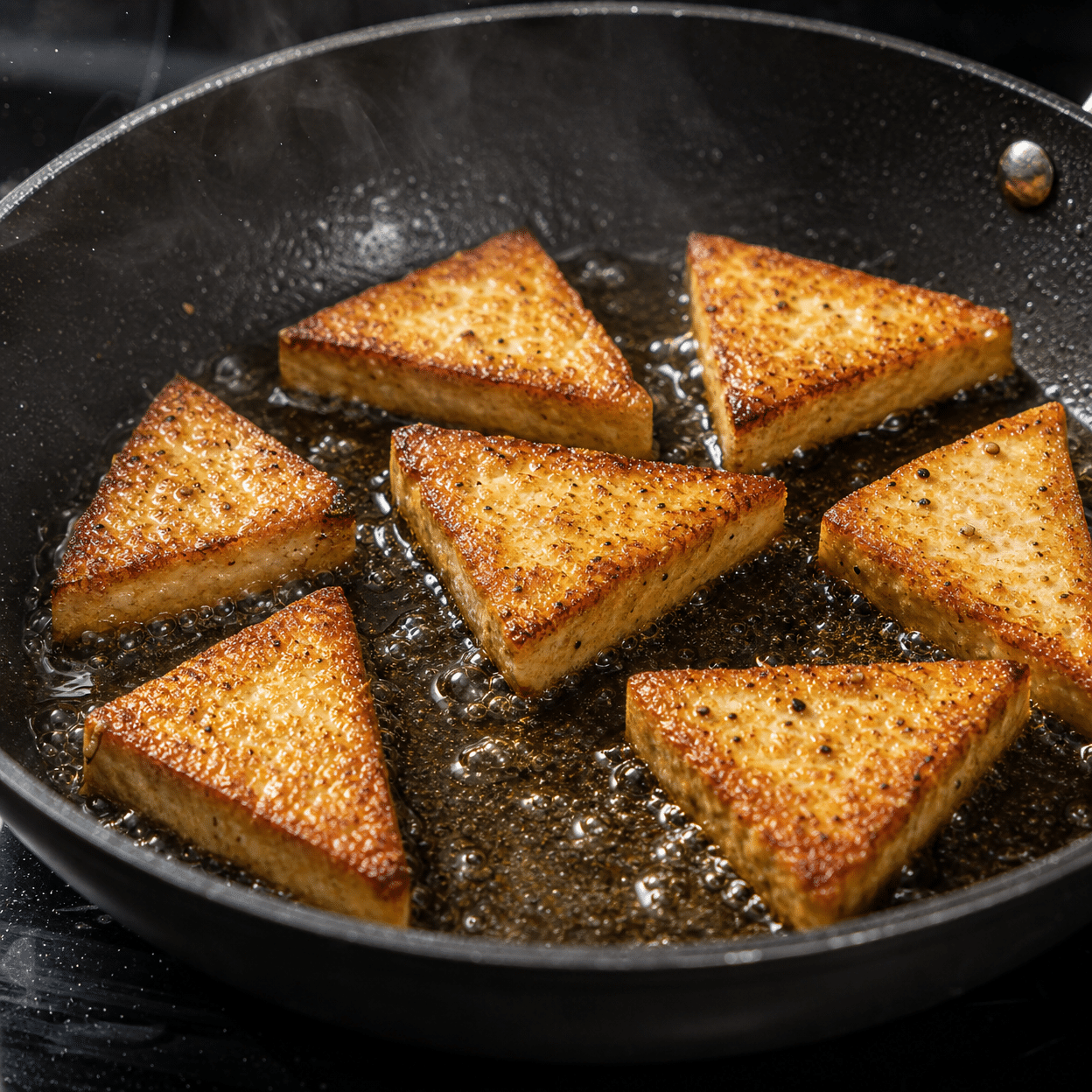 Fry the tofu: